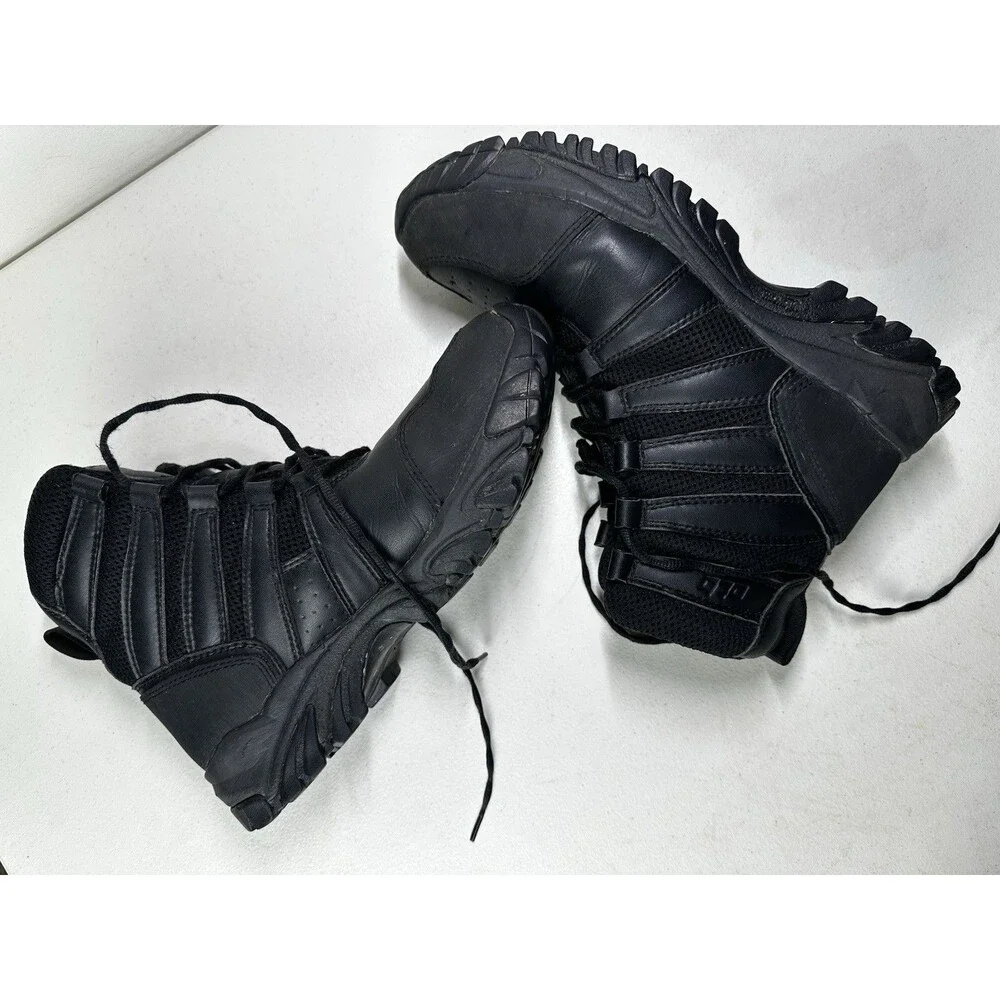 OTB Men's Black Leather Lace-Up Ankle Combat Boots US 10 EU 43 UK 9